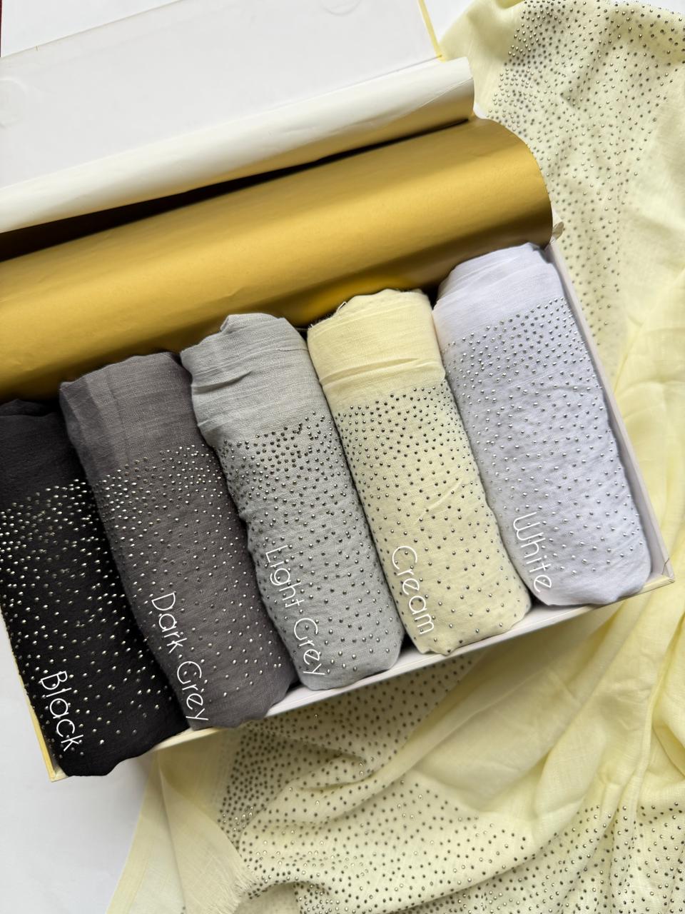 Stones Studded Turkish Hijabs