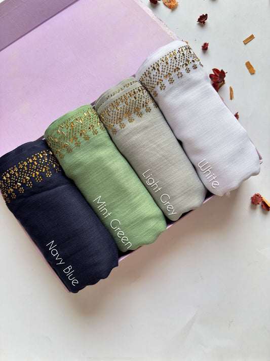 Stones Studded Turkish Hijabs