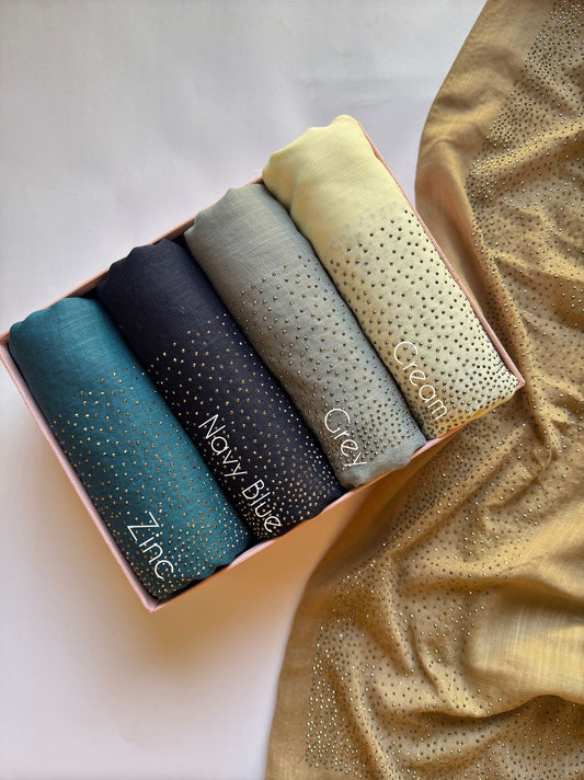 Stones Studded Turkish Hijabs