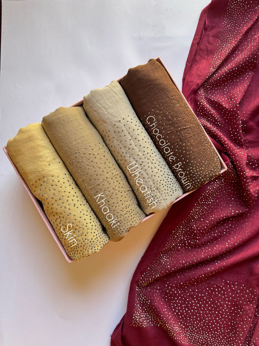 Stones Studded Turkish Hijabs