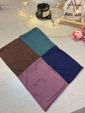 4 in 1 jersey tube band in Brunette, Dark Green, Mauve and Navy Blue by Aynn Alif Pakistan – soft stretchable hijab undercap for secure and polished scarf styling