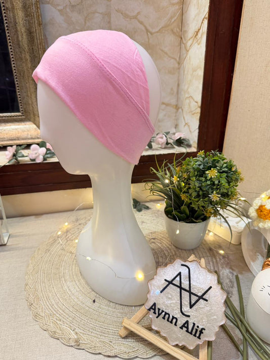 Baby pink tube underscarf band smooth hijab base