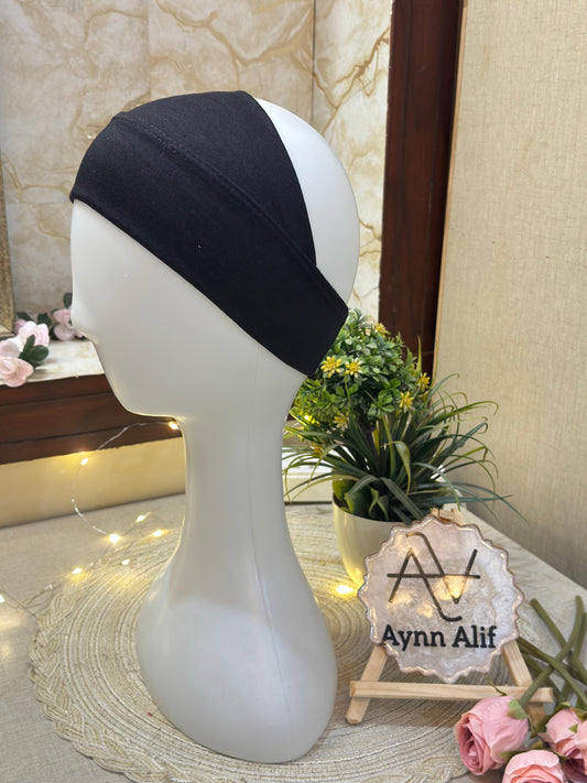 Black tube underscarf band stretchable hijab base