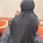 Black white polka dots namaz chaadar lightweight modest prayer chadar full coverage women Pakistan