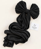 Black stones-studded matte silk hijab with a soft, flowy drape and delicate stone embellishments by Aynn Alif.
