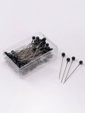 Black straight pins box of 100 with round heads for hijab styling and sewing use