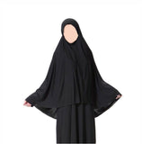 Black teen khimar jersey prayer scarf anti slip coverage modest hijab for namaz