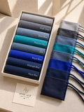 Crinkle silk hijab and matching niqab sets in Silver, Dark Grey, Steel Blue, Peacock Blue, Zinc, Royal Blue, Midnight Blue and Navy Blue