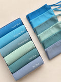 Chiffon georgette hijab niqab sets in Azure Blue, Vivid Sky Blue, Ocean Blue, Cyan, Teal Blue and Sky Blue