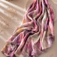 Blush pink and mauve abstract printed modal lawn hijab with cream and taupe tones, extra-large breathable scarf featuring a soft flowing drape.