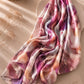 Blush Aurora printed hijab in blush pink, mauve, plum and beige watercolor abstract pattern with soft flowing drape