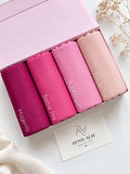 Aynn Alif ribbed jersey hijabs in Magenta, Barbie Pink, Bubblegum Pink and Powder Pink