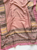 Blush pink printed lawn Tarkashi hijab soft breathable summer scarf