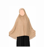 Chestnut beige teen khimar jersey prayer scarf anti slip long modest hijab for namaz