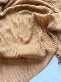 Coffee Brown Bubble Pleated Lawn Hijab with a slight stain and elegant pleated texture available at a discounted clearance price.