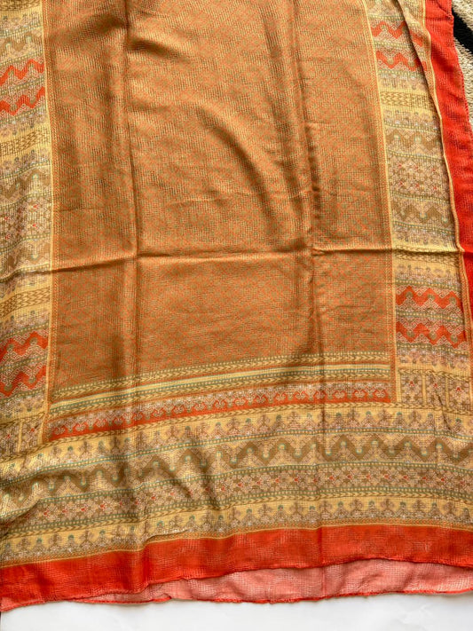 Copper printed lawn Tarkashi hijab breathable lightweight fabric