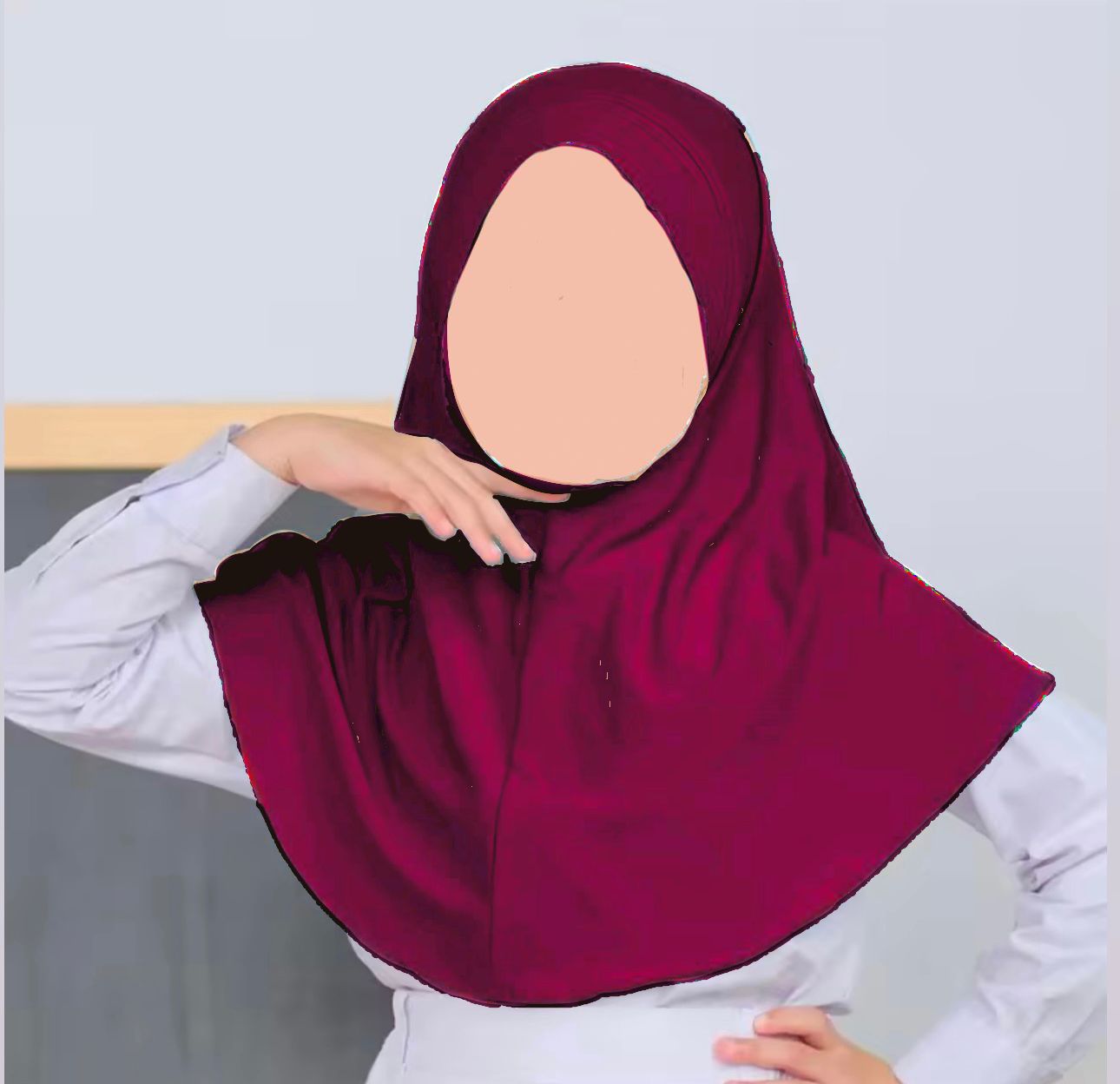 Dark pink kids jersey hijab scarf for girls age 5-9 years in Pakistan with breathable jersey fabric and modest coverage.