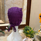 Dark Purple ruched tie back hijab cap made from soft breathable jersey with full head coverage and adjustable tie-back by Aynn Alif.