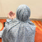 Light grey floral namaz chaadar soft lightweight modest prayer chadar full coverage women Pakistan