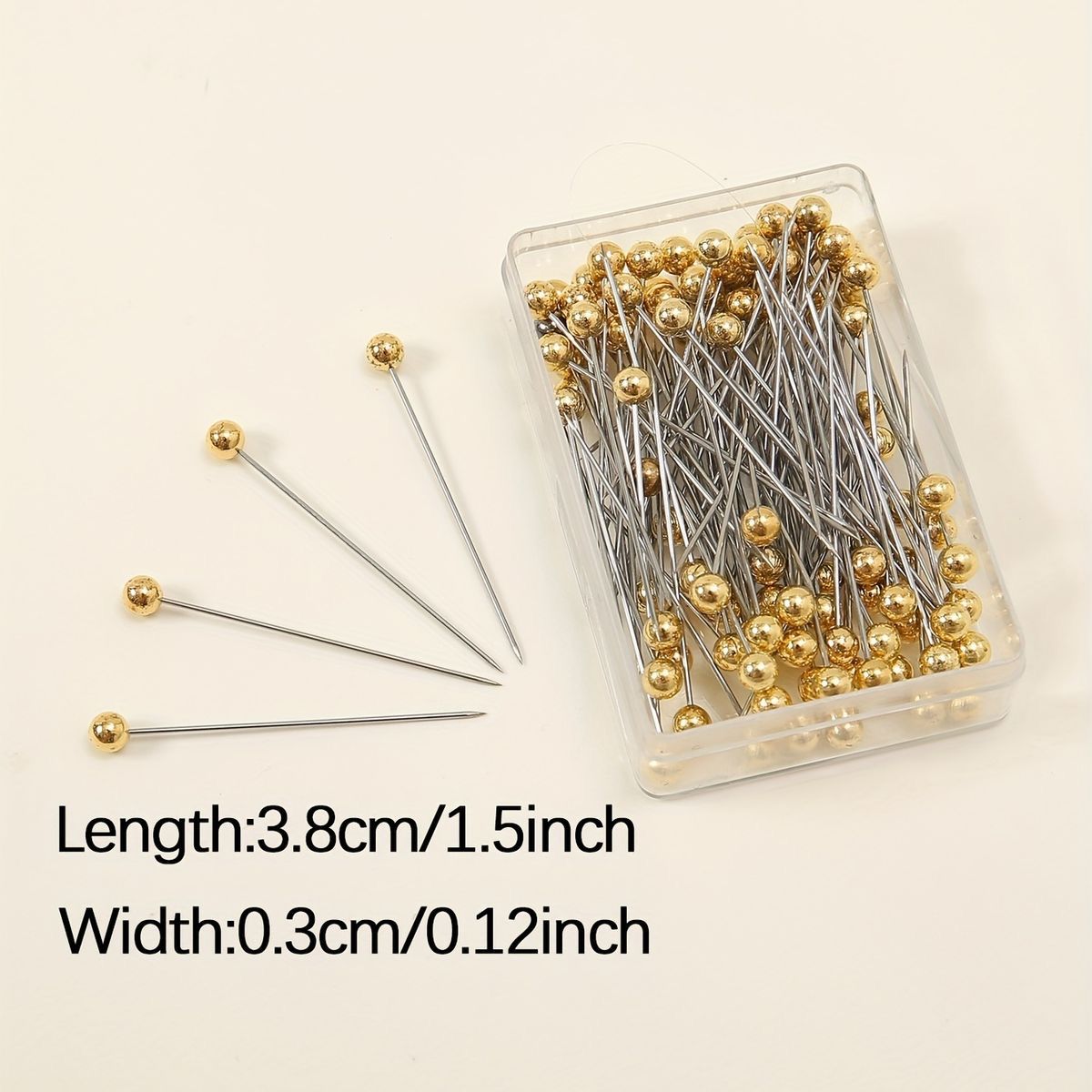 Golden hijab pins box of 100 by Aynn Alif Pakistan with premium golden scarf pins for formal and everyday hijab styling.