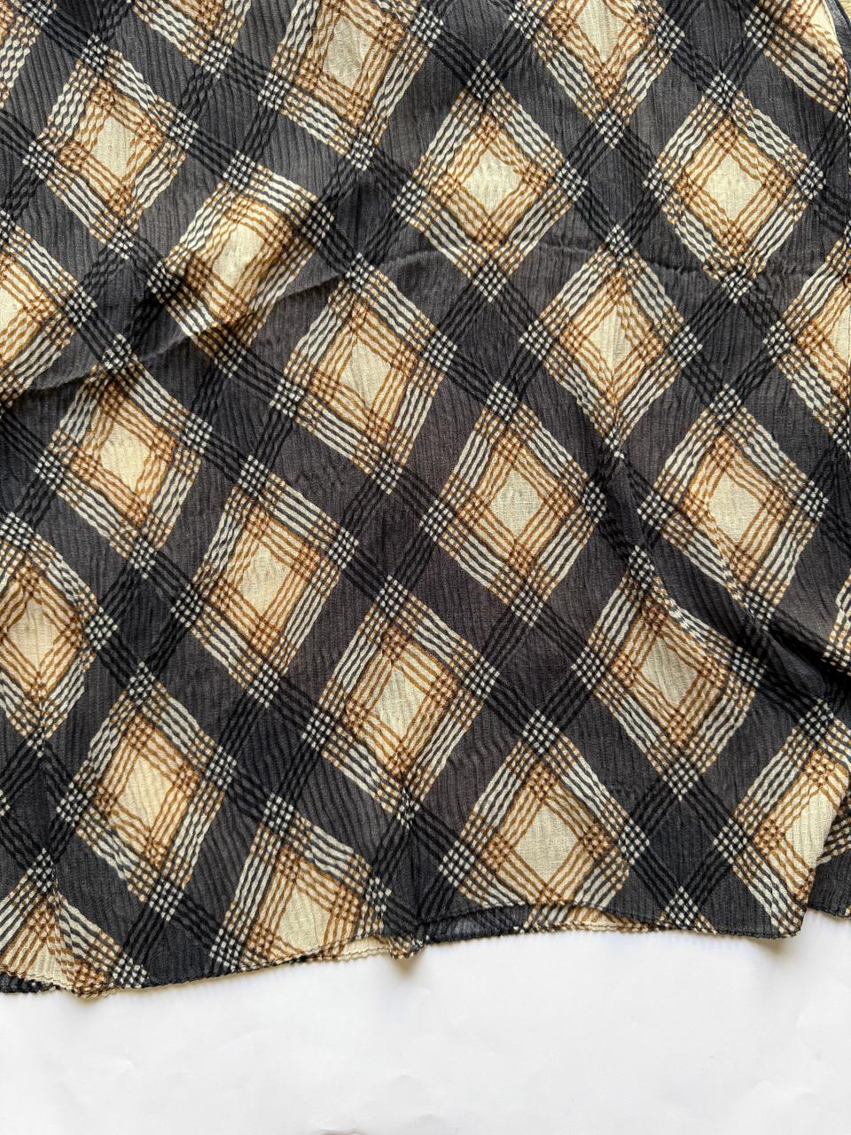 graphite black printed lawn pleated hijab lightweight breathable scarf
