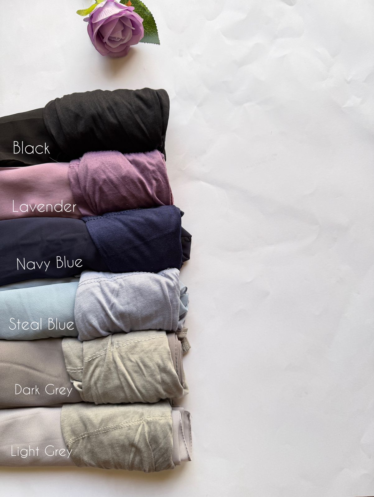 instant jersey hijab neutral shades tube band black lavender navy blue grey anti slip ready to wear hijab