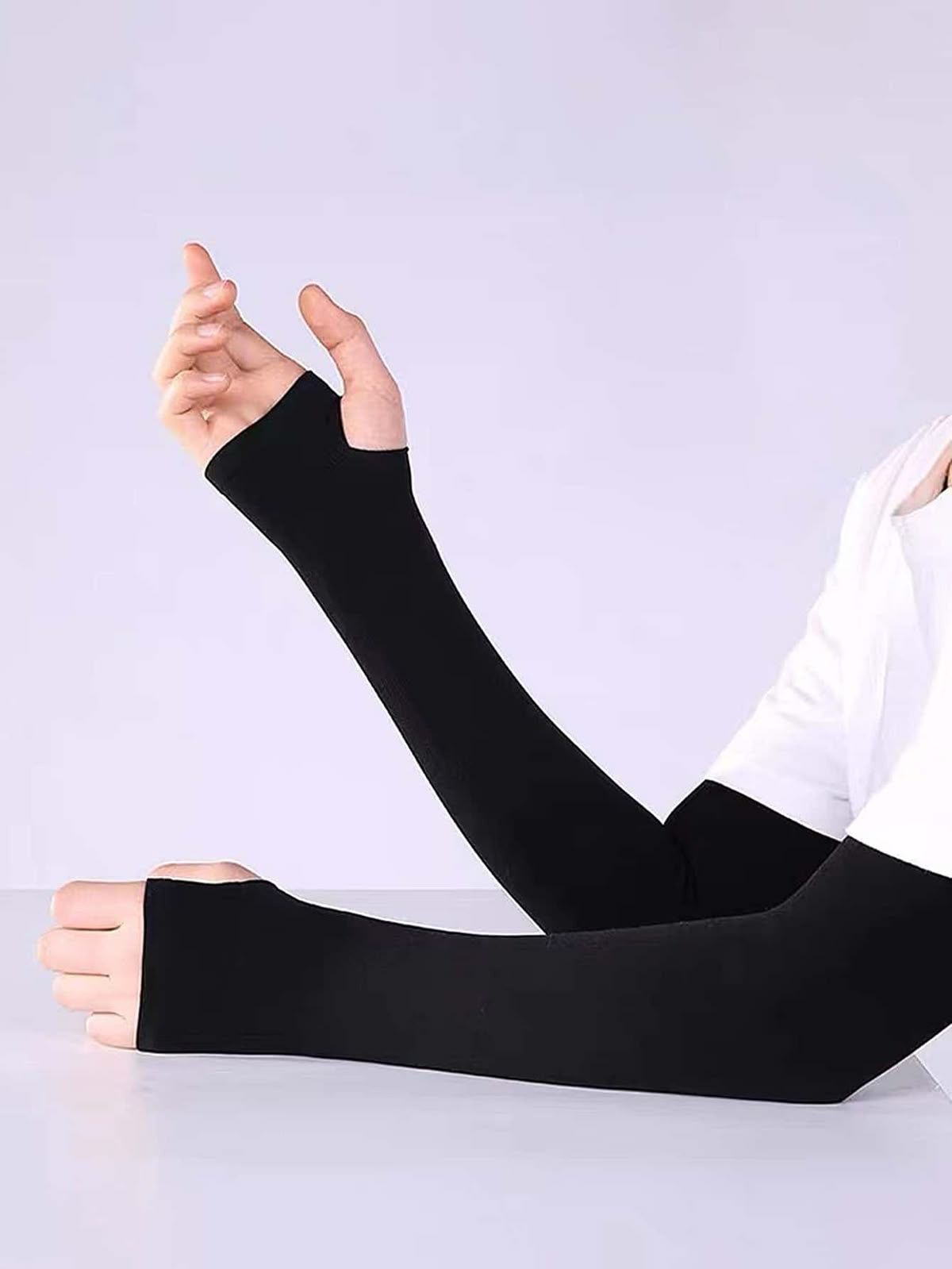 Black Stretchable modest arm sleeves for women