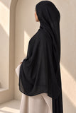 Extra large Jet Black modal hijab in extremely soft and breathable fabric