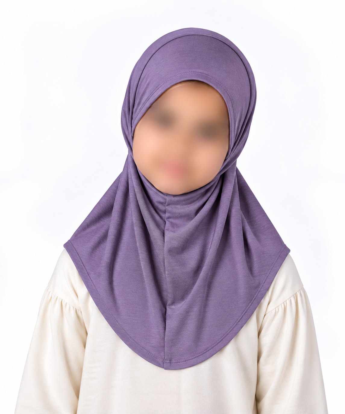  Lavender kids jersey scarf for girls aged 5–9 years, soft and breathable hijab
