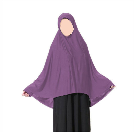 Lavender teen half body khimar prayer scarf Pakistan jersey anti slip hijab