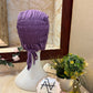 Lavender ruched tie back hijab cap made from soft breathable jersey with full head coverage and adjustable tie-back by Aynn Alif.