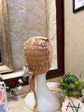 Light Brown ruched tie back hijab cap made from soft breathable jersey with full head coverage and adjustable tie-back by Aynn Alif.
