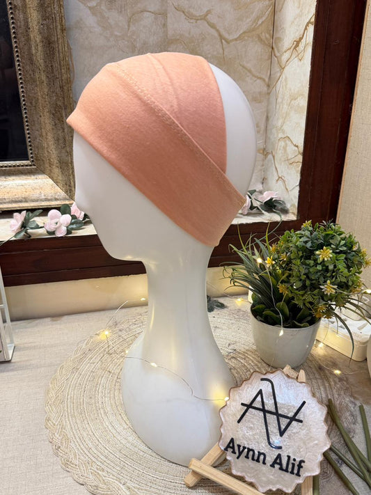 Light peach tube underscarf band soft stretchable hijab base