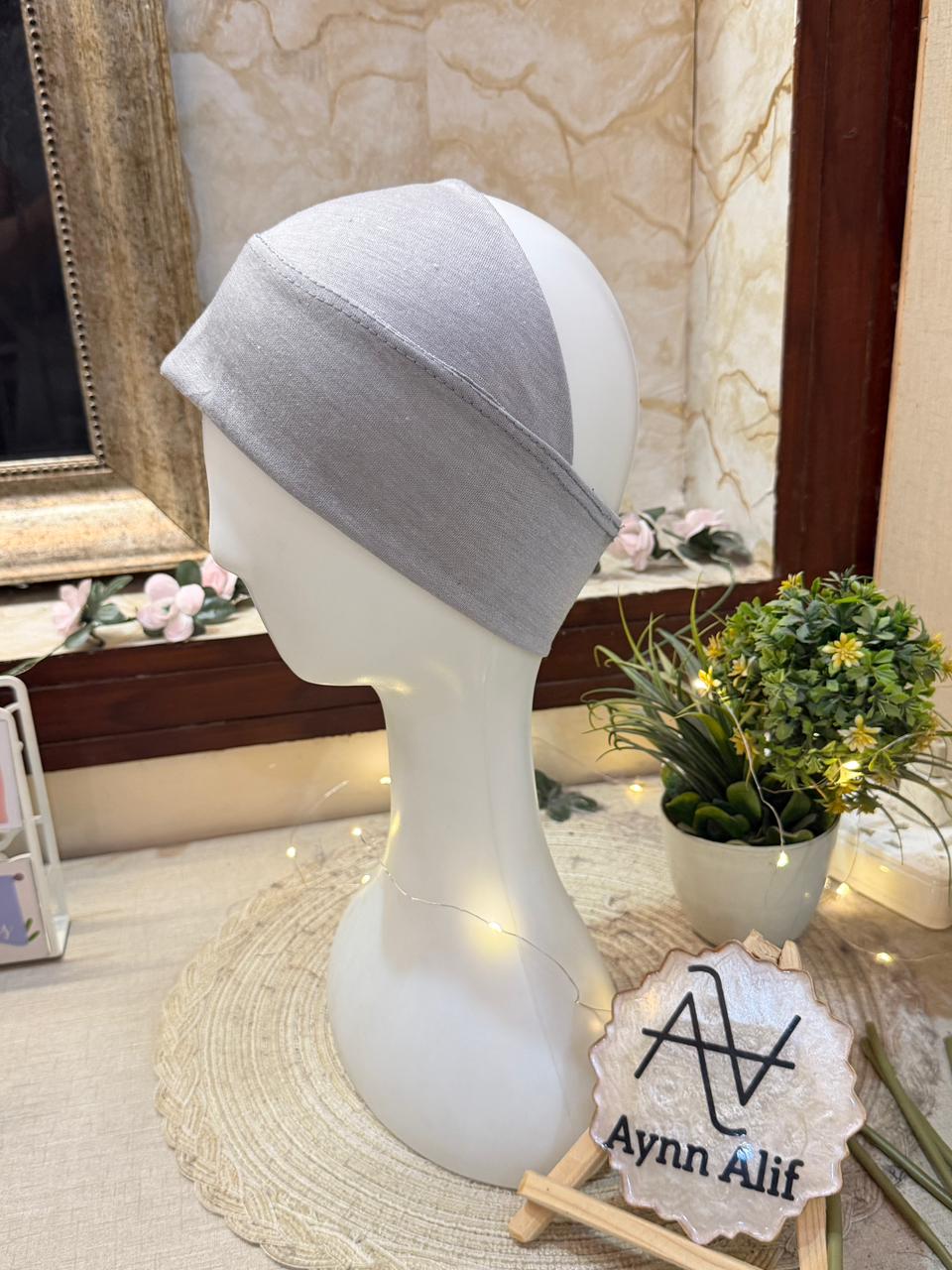 Light grey tube underscarf band soft hijab base