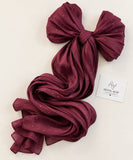 Maroon stones-studded matte silk hijab with a soft flowy drape and elegant embellished detailing by Aynn Alif.