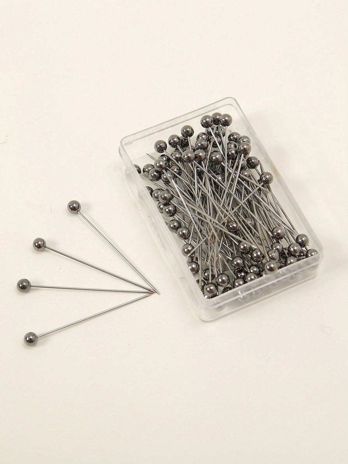 Metallic black hijab pins box of 100 by Aynn Alif Pakistan with premium metallic scarf pins for secure hijab wear