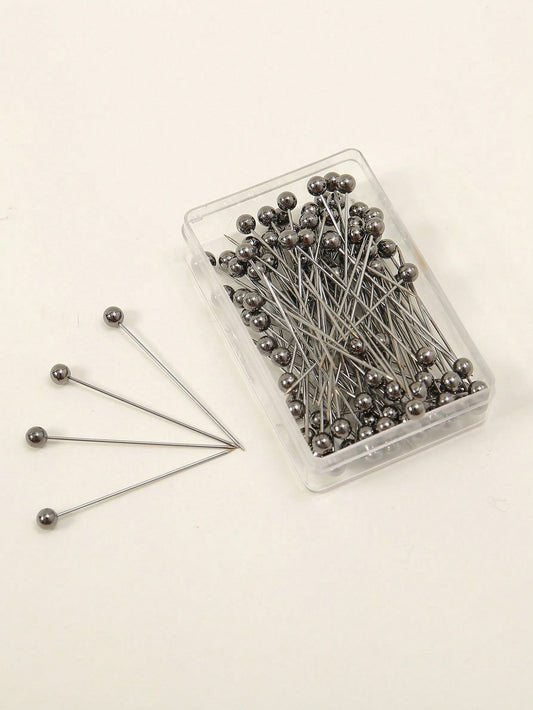 Metallic black hijab pins box of 100 by Aynn Alif Pakistan with premium metallic scarf pins for secure hijab wear