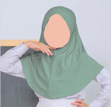 Mint green kids jersey hijab scarf for girls age 5-9 years in Pakistan with soft breathable jersey fabric and modest coverage.