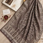 Aynn Alif Kashmiri Kani mini shawl in mocha brown and taupe beige, featuring intricate floral motifs, paisley patterns, decorative borders, and delicate fringe detailing.