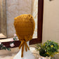 Mustard Yellow ruched tie back hijab cap made from soft breathable jersey with full head coverage and adjustable tie-back by Aynn Alif.