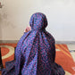 
Navy blue namaz chaadar pink floral wudu friendly elastic sleeves head full coverage prayer chadar women Pakistan