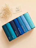 Ocean Breeze Turkish lawn large size hijabs in zinc, teal, navy blue, royal blue, denim blue, sky blue and cyan shades.