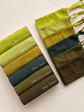Chiffon georgette hijab niqab sets in Parrot Green, Apple Green, Olive Green, Dark Green, Dark Olive Green and Army Green
