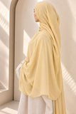 Pale peach extra-large modal hijab by Aynn Alif featuring soft, breathable fabric with a delicate texture and elegant 