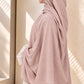 Pastel pink extra-large modal hijab by Aynn Alif, featuring extremely soft, breathable fabric and a graceful drape.