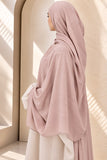 Pastel pink extra-large modal hijab by Aynn Alif, featuring extremely soft, breathable fabric and a graceful drape.