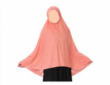 Peach teen jersey prayer scarf /makhna anti slip full coverage namaz hijab