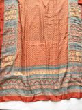 Peach printed lawn Tarkashi hijab soft breathable fabric