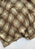 light brown printed lawn pleated hijab soft breathable summer scarf
