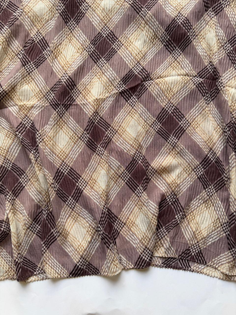 mauve printed lawn pleated hijab soft breathable summer hijab